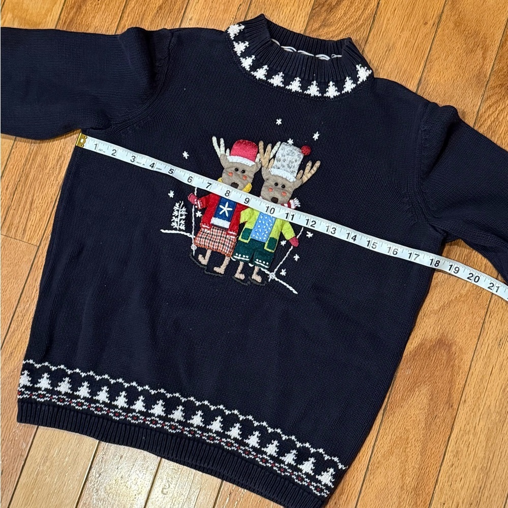 Christopher & Banks Small Reindeer Ugly Christmas Sweater 2008 Embroidered - Picture 8 of 8